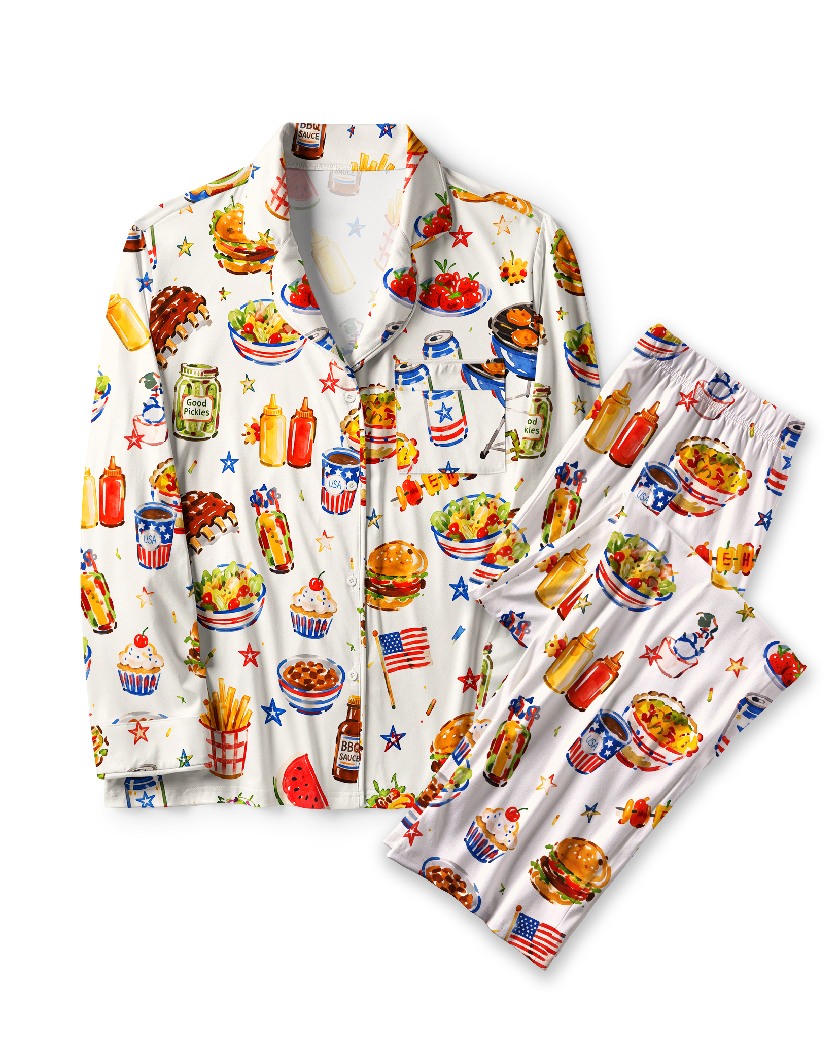 TheRetroTee Summer BBQ Picnic Vintage Pajama Set