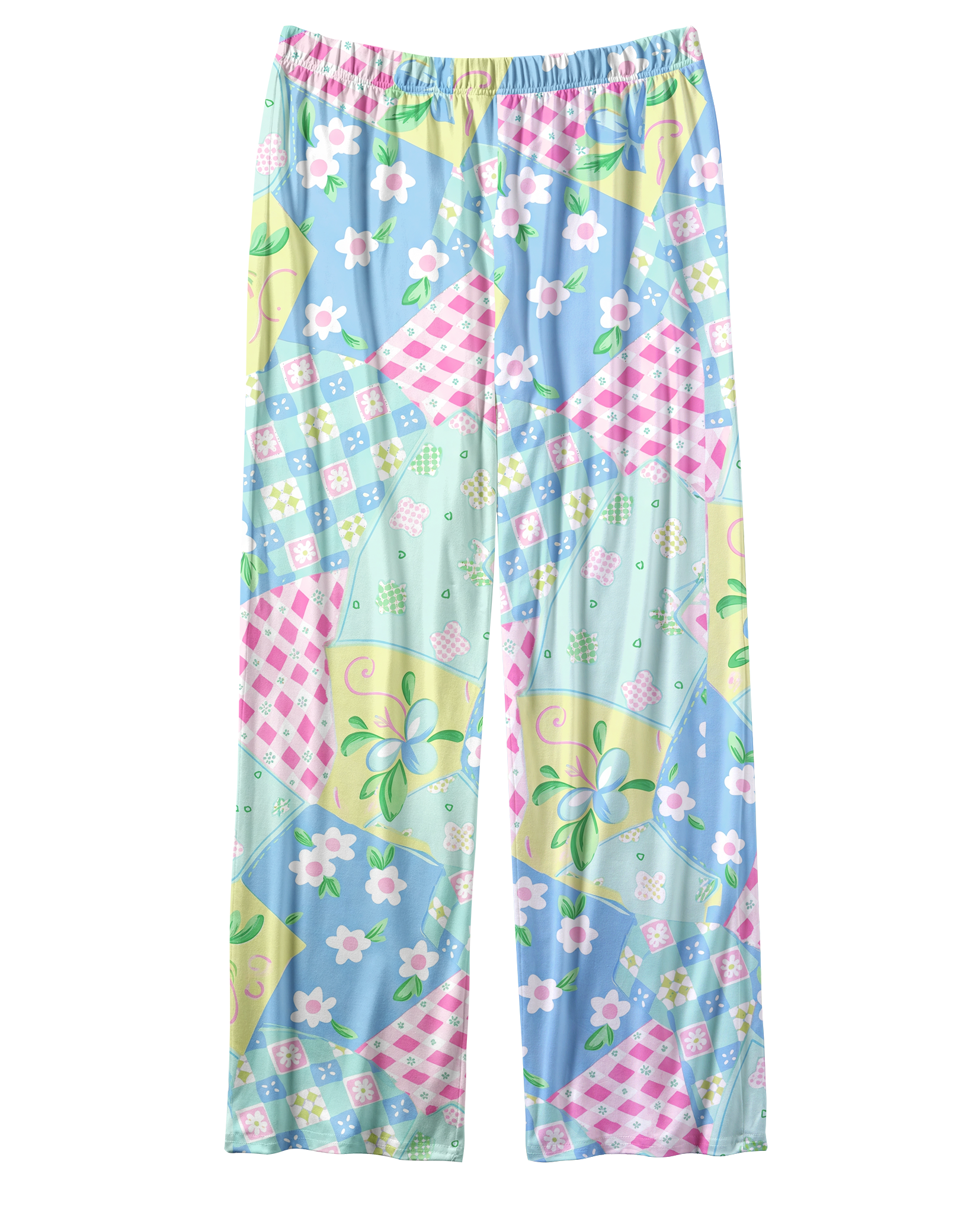 TheRetroTee Pastel Quilt Patchwork Vintage Pajama Set