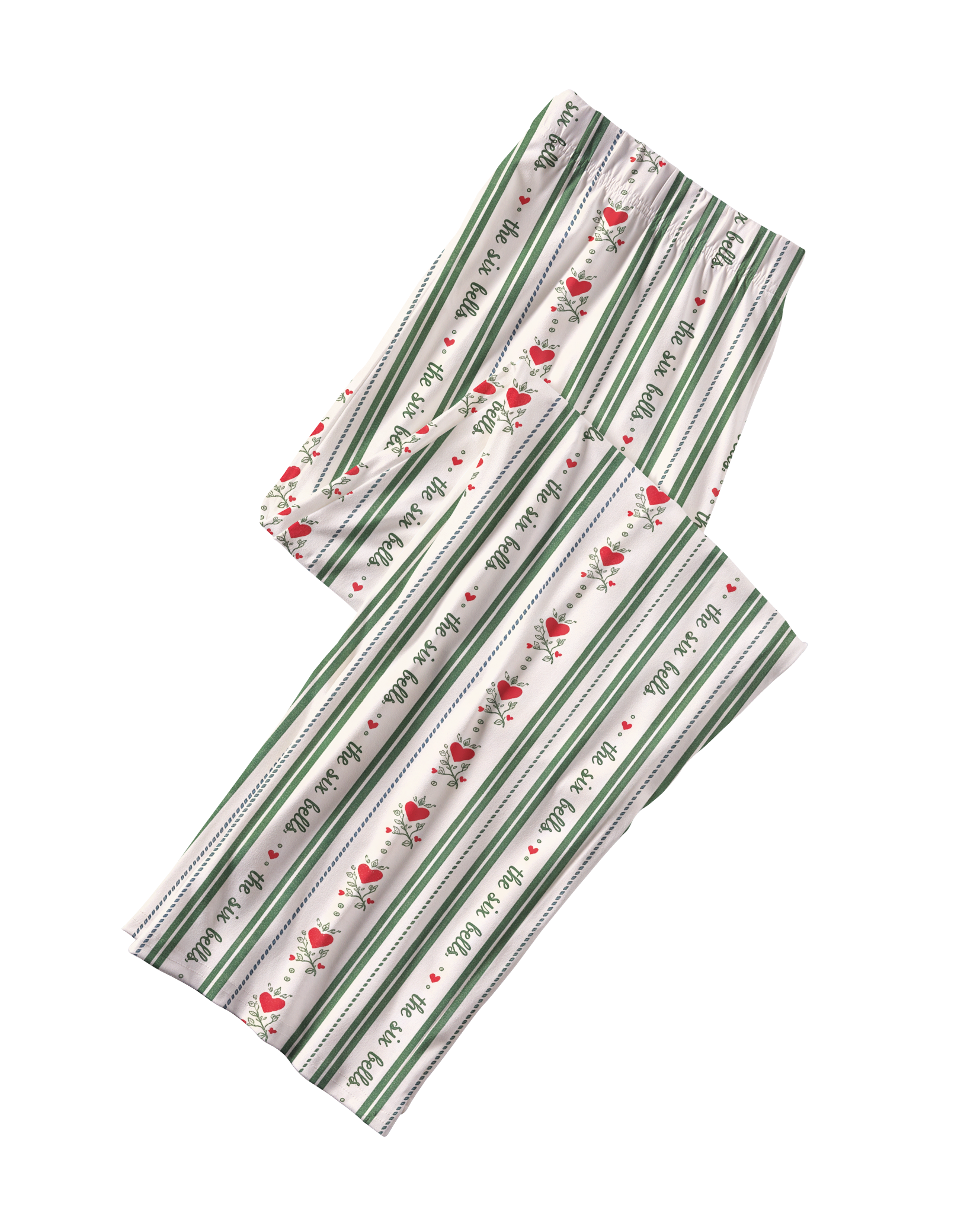 TheRetroTee Heart Stripe Carol Vintage Pajama Set