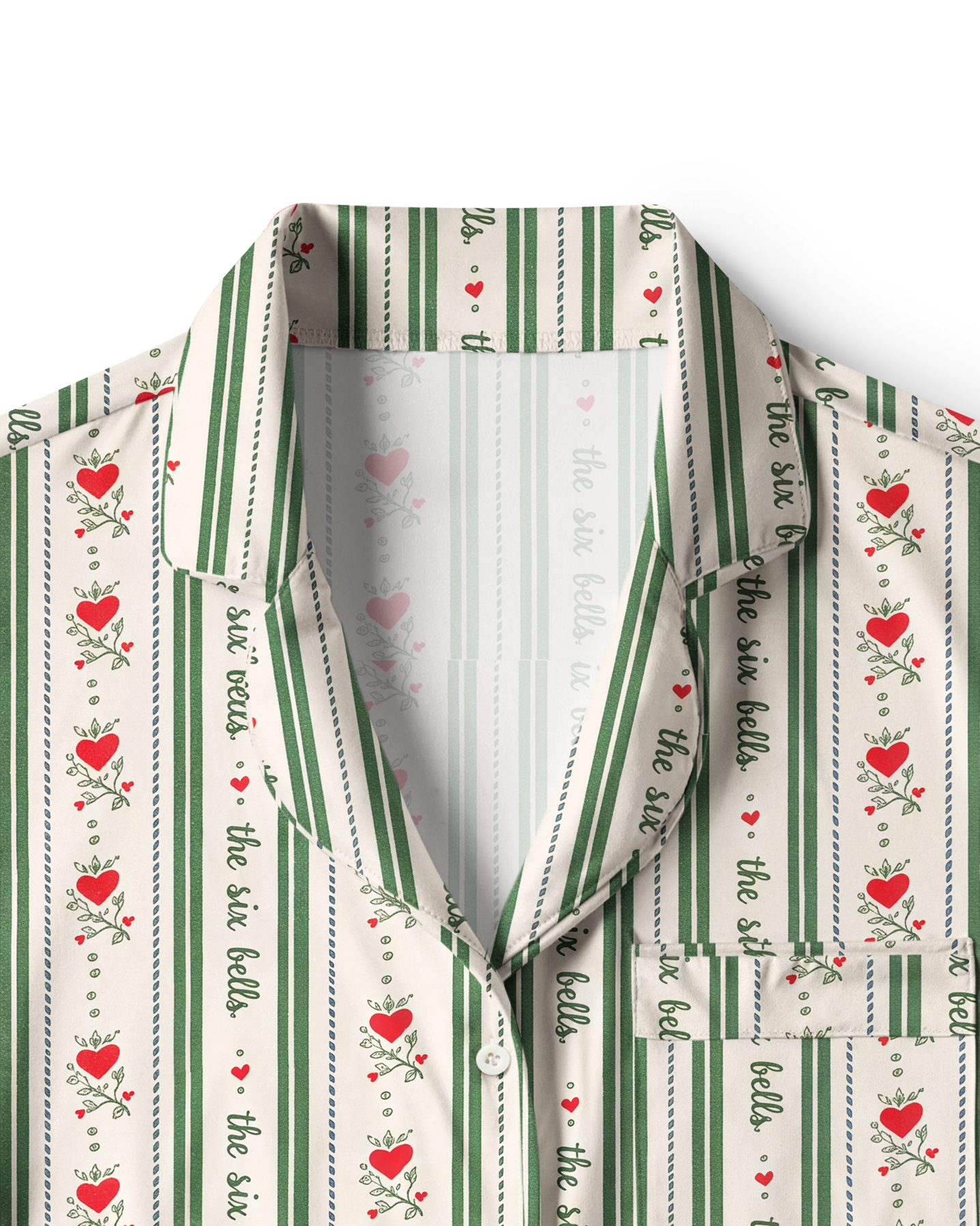 TheRetroTee Heart Stripe Carol Vintage Pajama Set