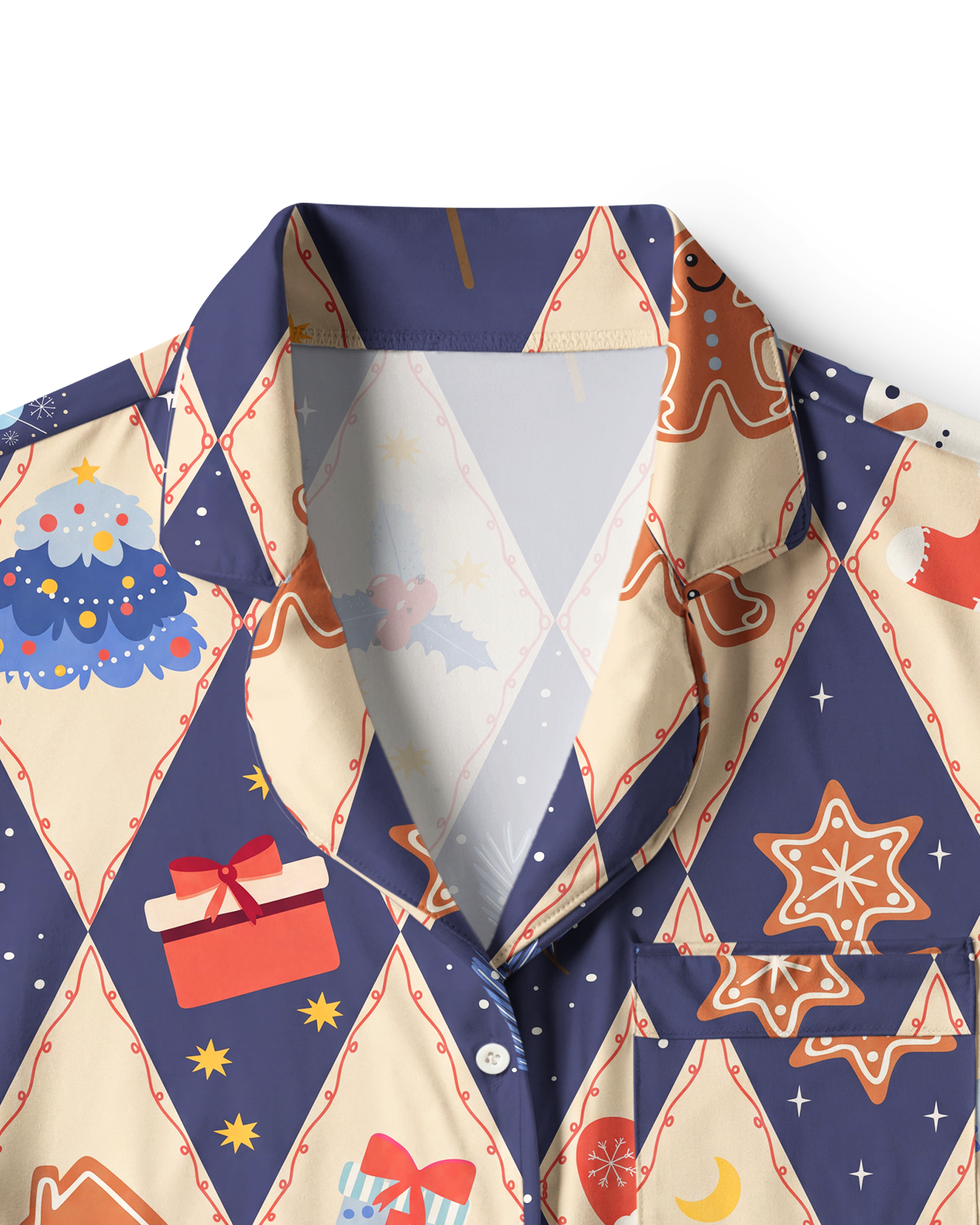 TheRetroTee Argyle Christmas Joy Vintage Pajama Set