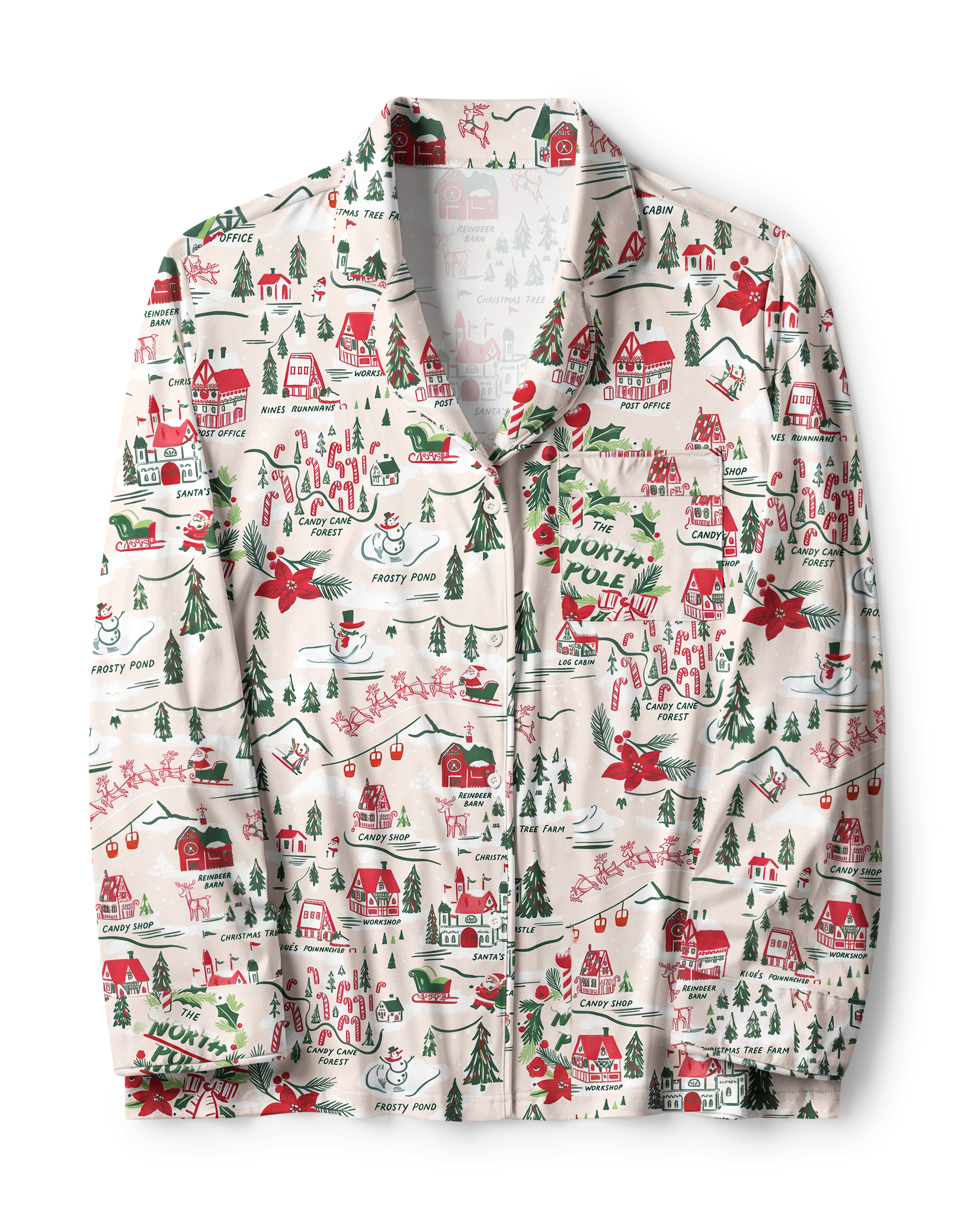 TheRetroTee North Pole Village Vintage Pajama