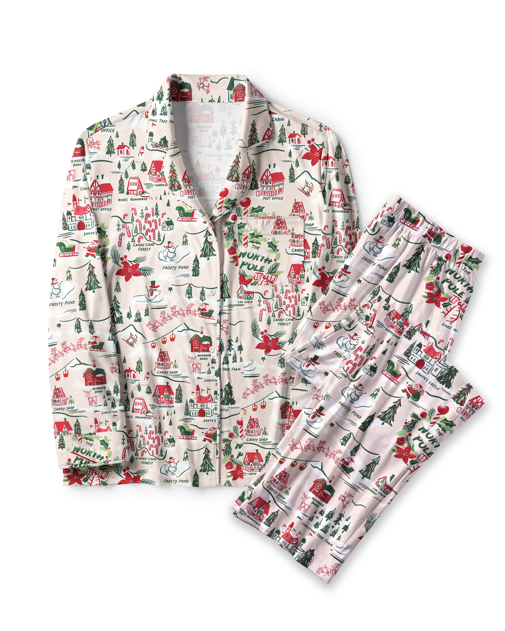TheRetroTee North Pole Village Vintage Pajama