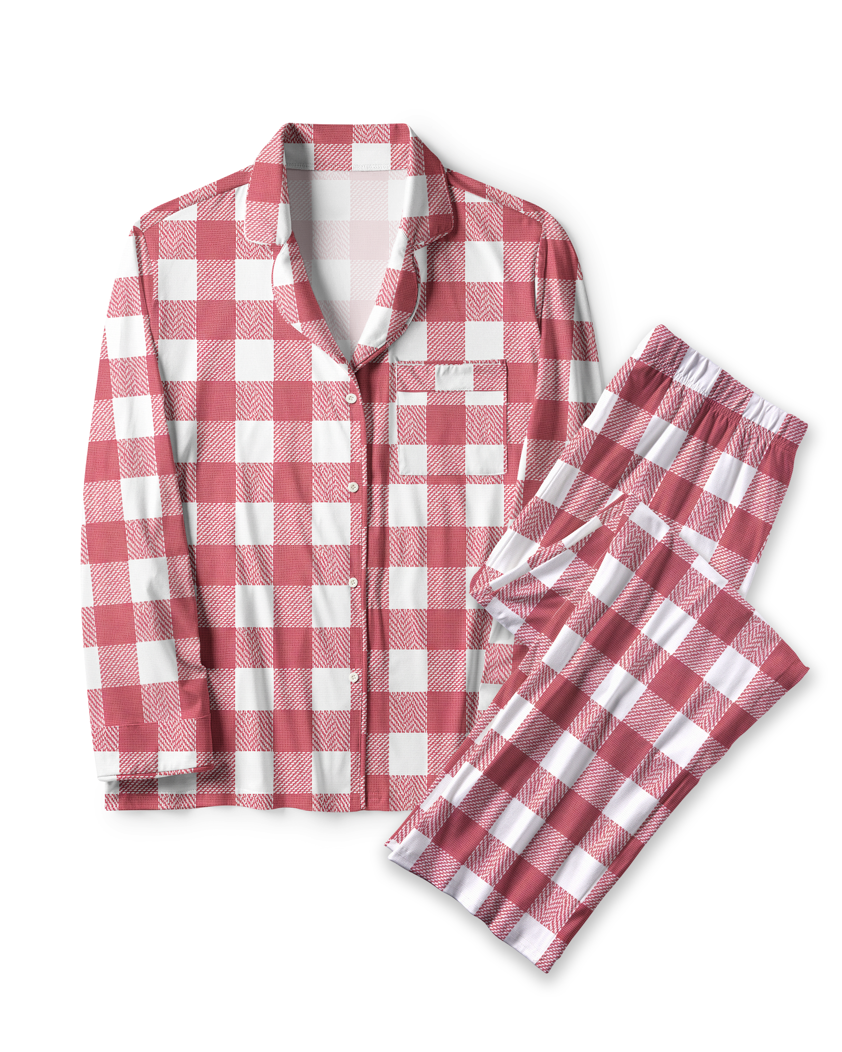 TheRetroTee Red Buffalo Check Vintage Pajama Set