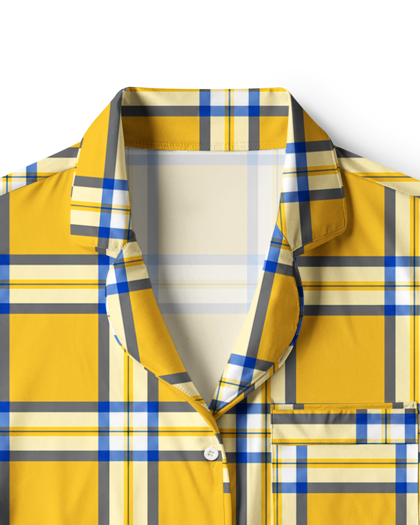 TheRetroTee Golden Yellow Tartan Vintage Pajama Set