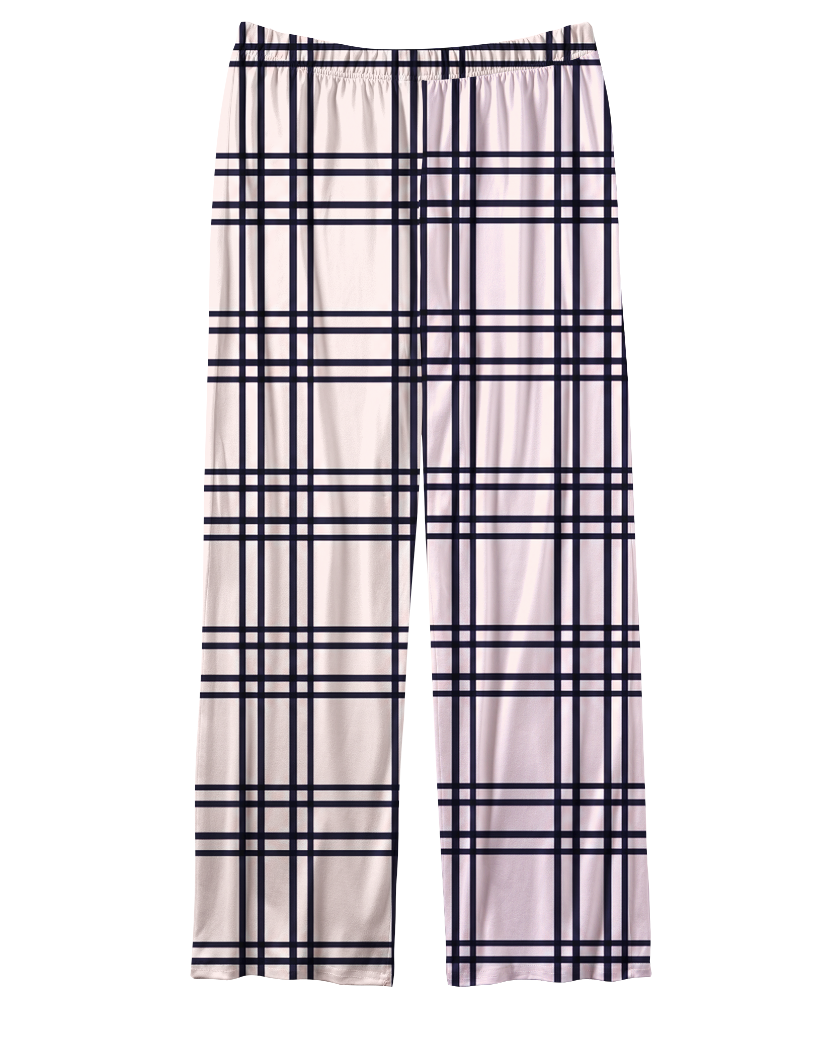 TheRetroTee Blush Navy Grid Vintage Pajama Set