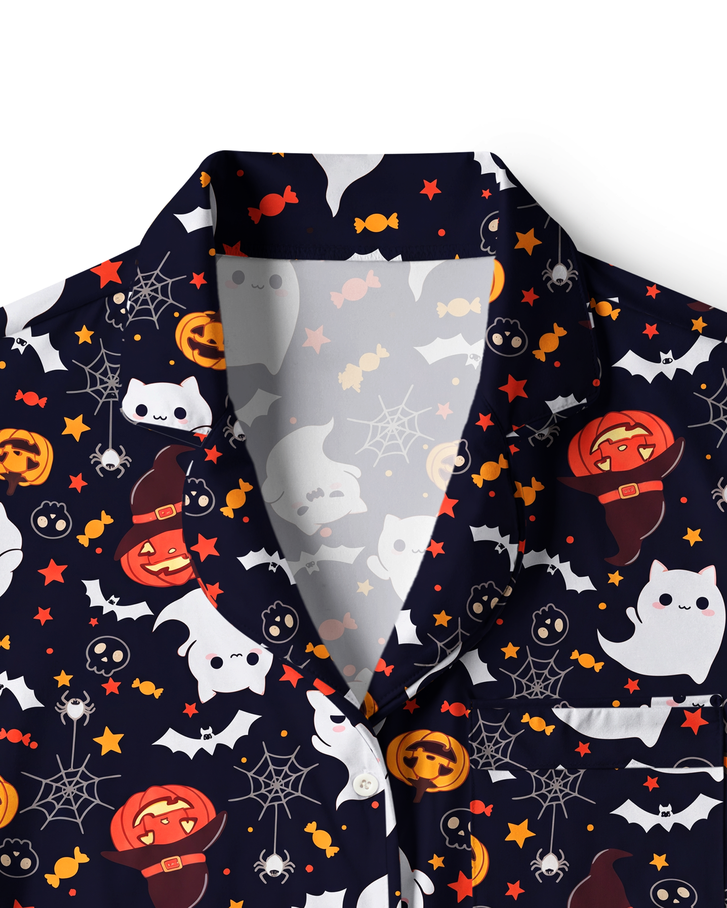 TheRetroTee Cute Ghost Bat Pumpkin Vintage Pajama Set