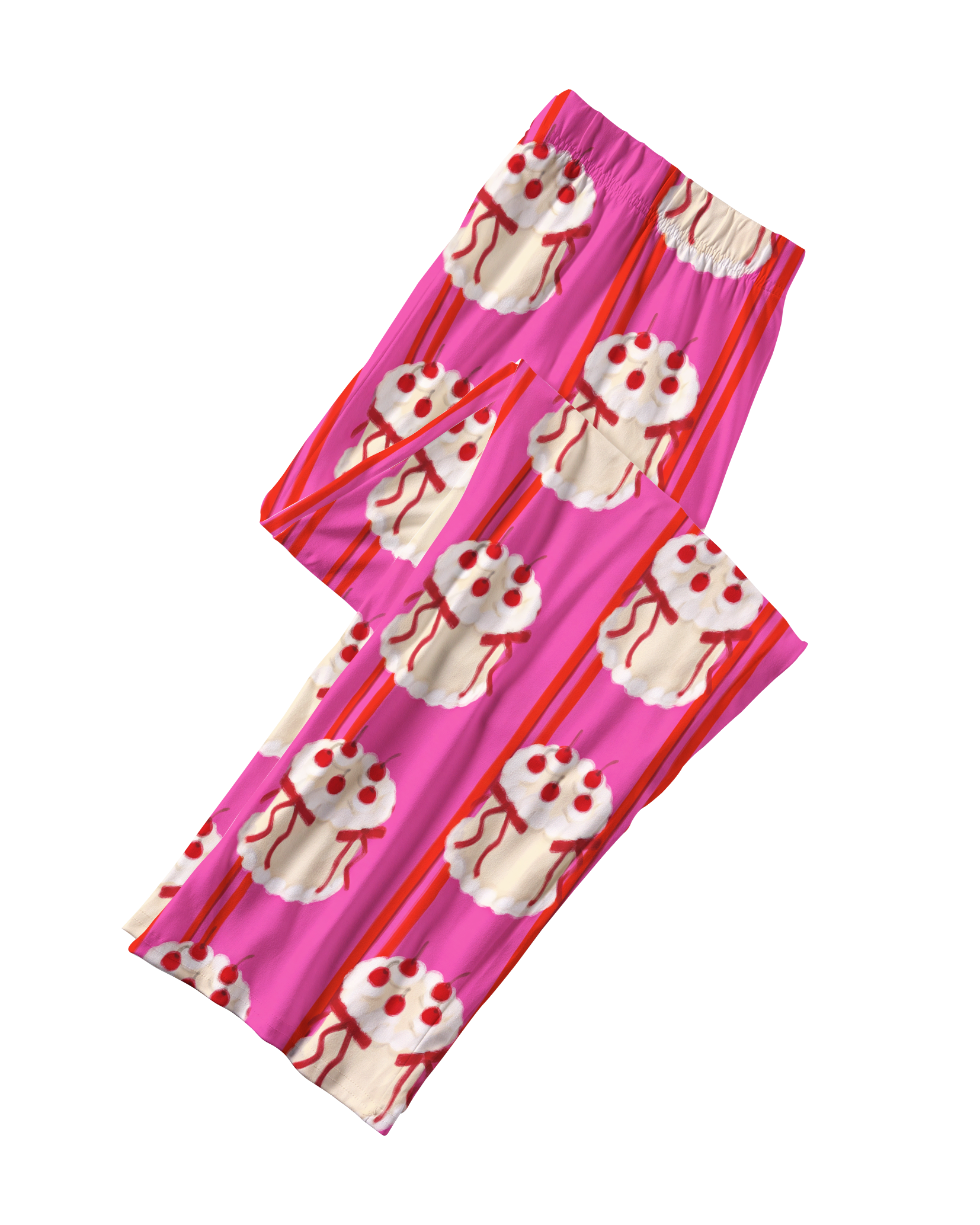 TheRetroTee Cherry Cake Stripe Vintage Pajama Set