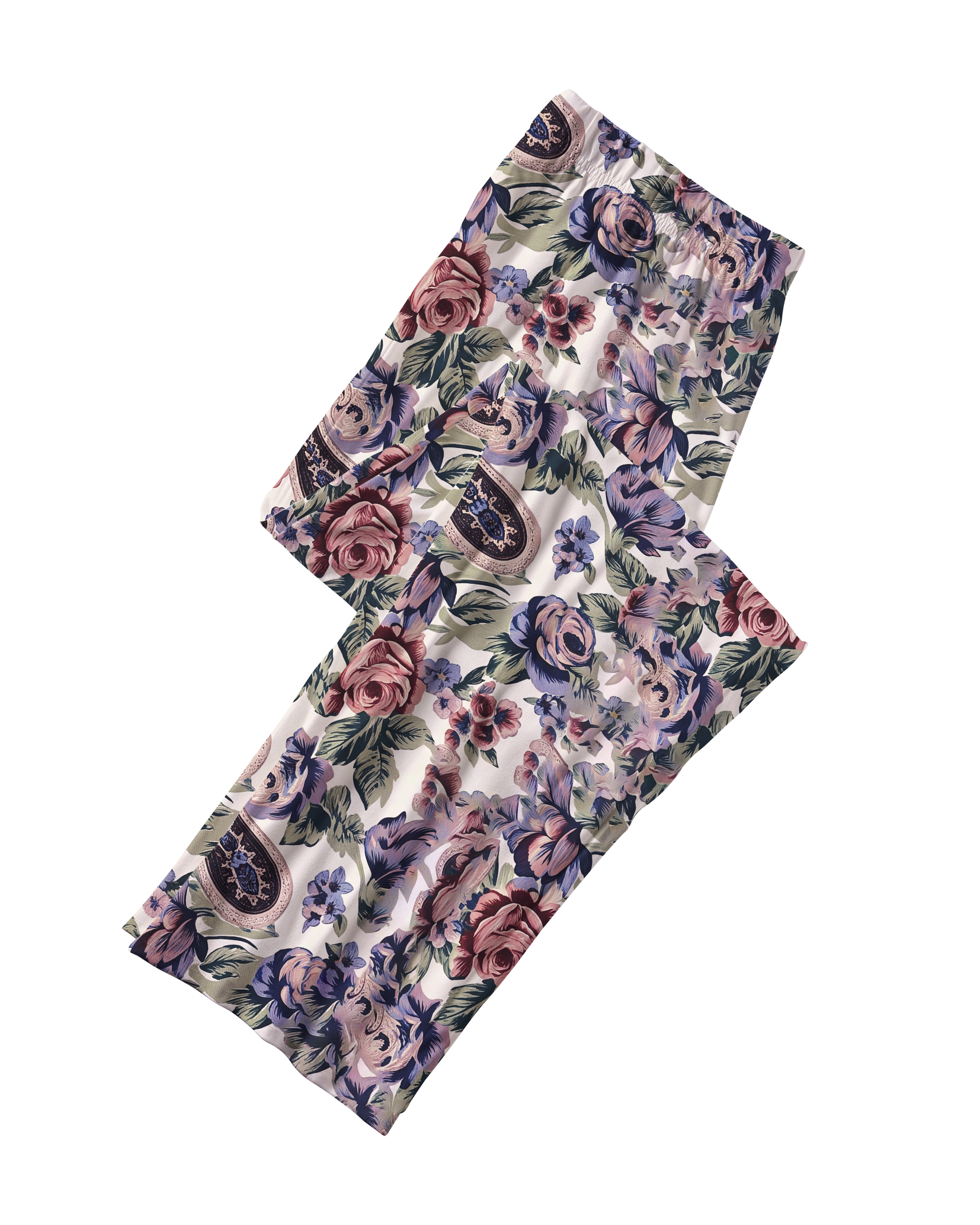 TheRetroTee Rose Paisley Floral Vintage Pajama Set