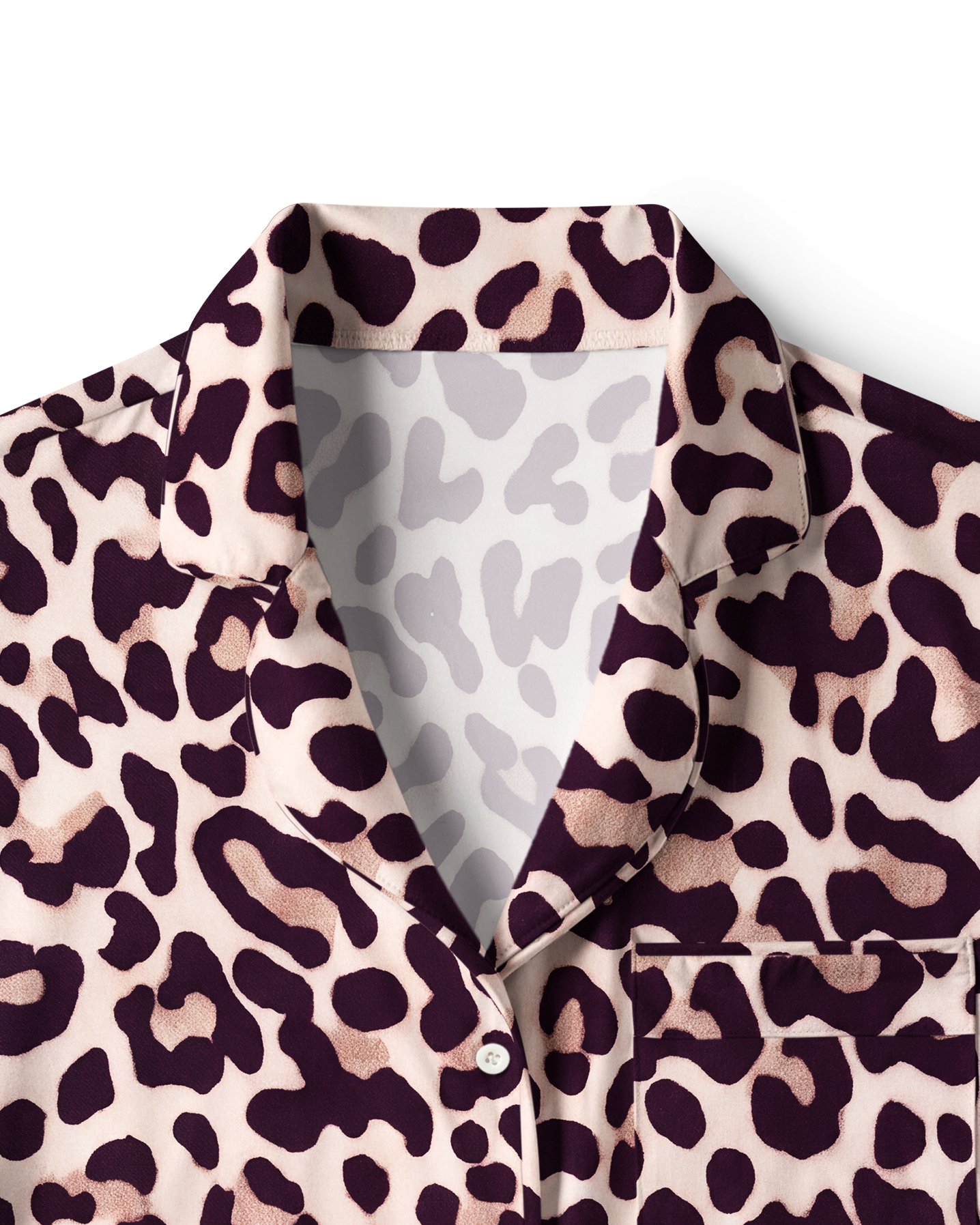 TheRetroTee Dusty Purple Leopard Vintage Pajama Set