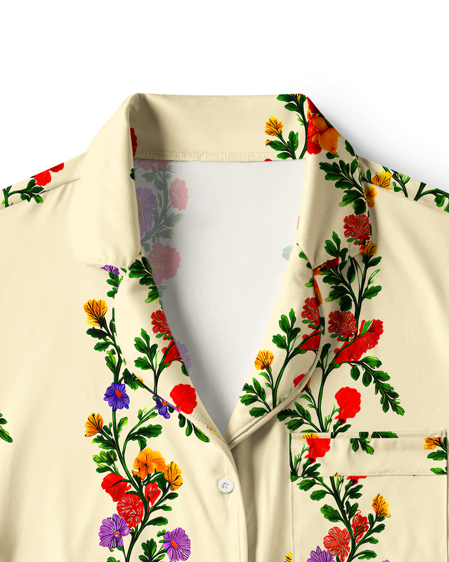 TheRetroTee Folk Vertical Floral Vintage Pajama Set