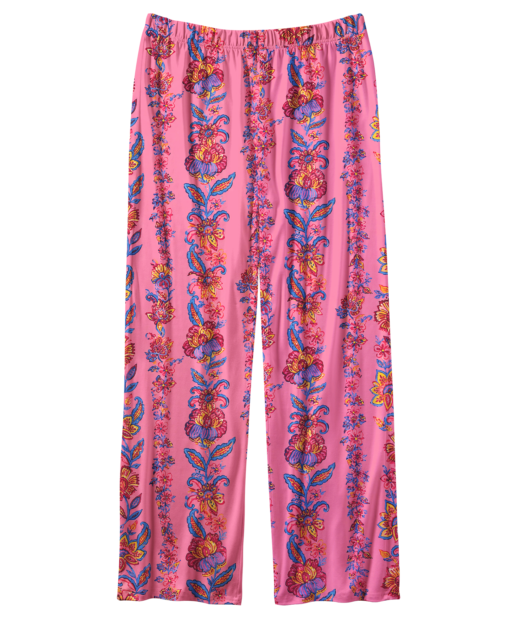 TheRetroTee Hot Pink Exotic Floral Vintage Pajama Set