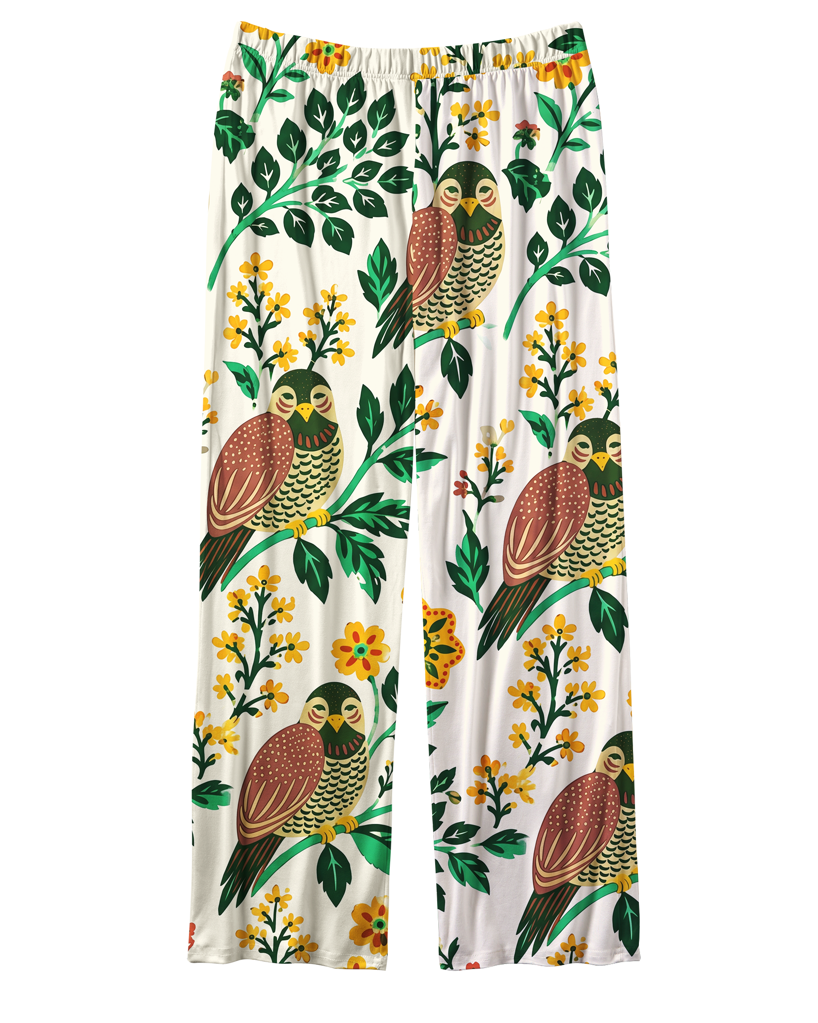 TheRetroTee Folk Bird Blossom Vintage Pajama Set