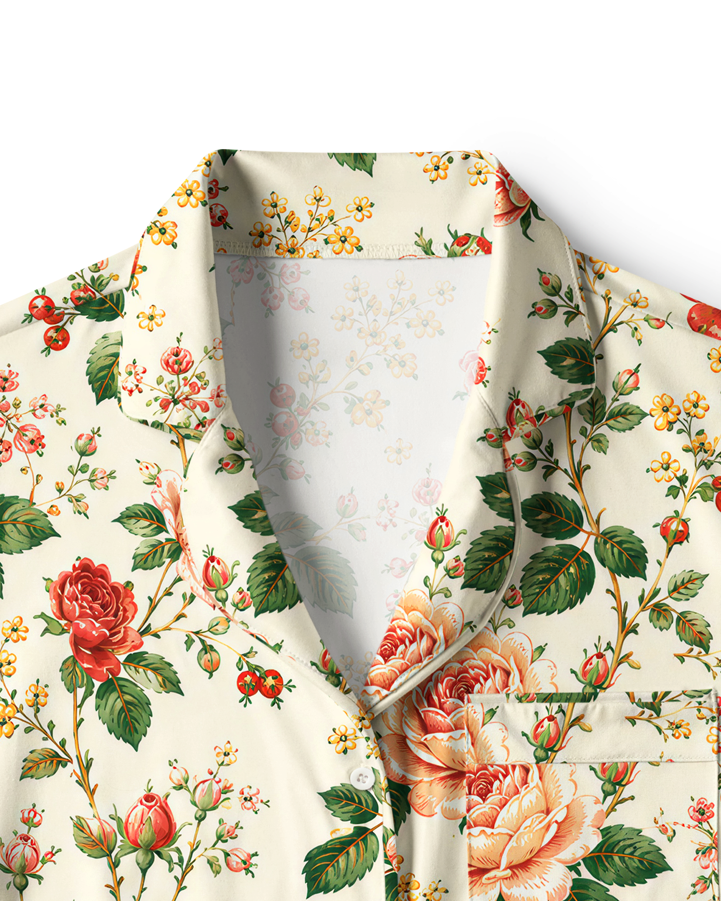 TheRetroTee Victorian Rose Garden Vintage Pajama Set