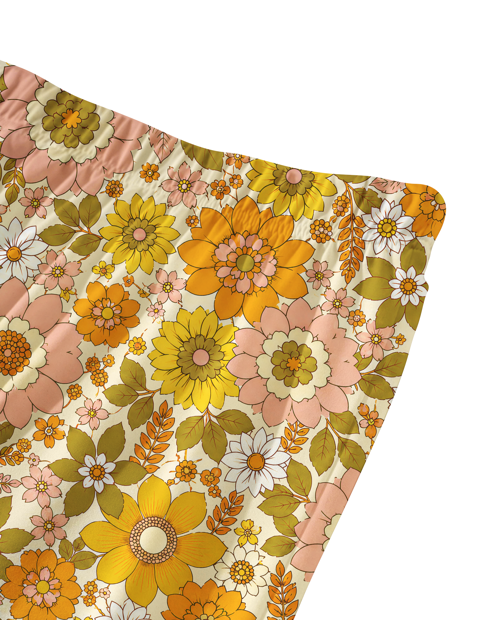 TheRetroTee 70s Retro Daisy Bloom Vintage Pajama Set