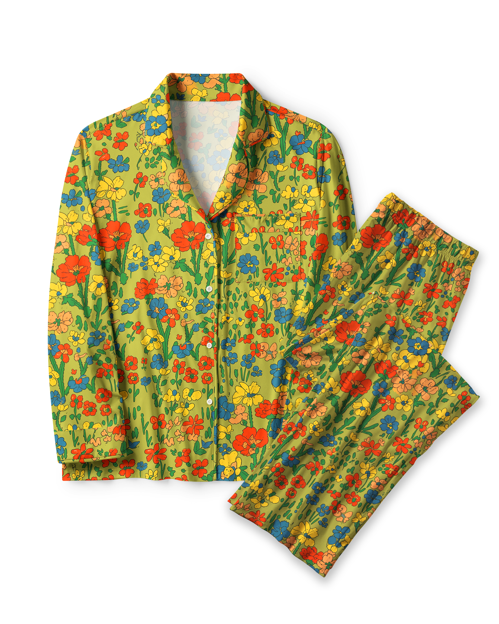 TheRetroTee Bold Pop Wildflower Vintage Pajama Set