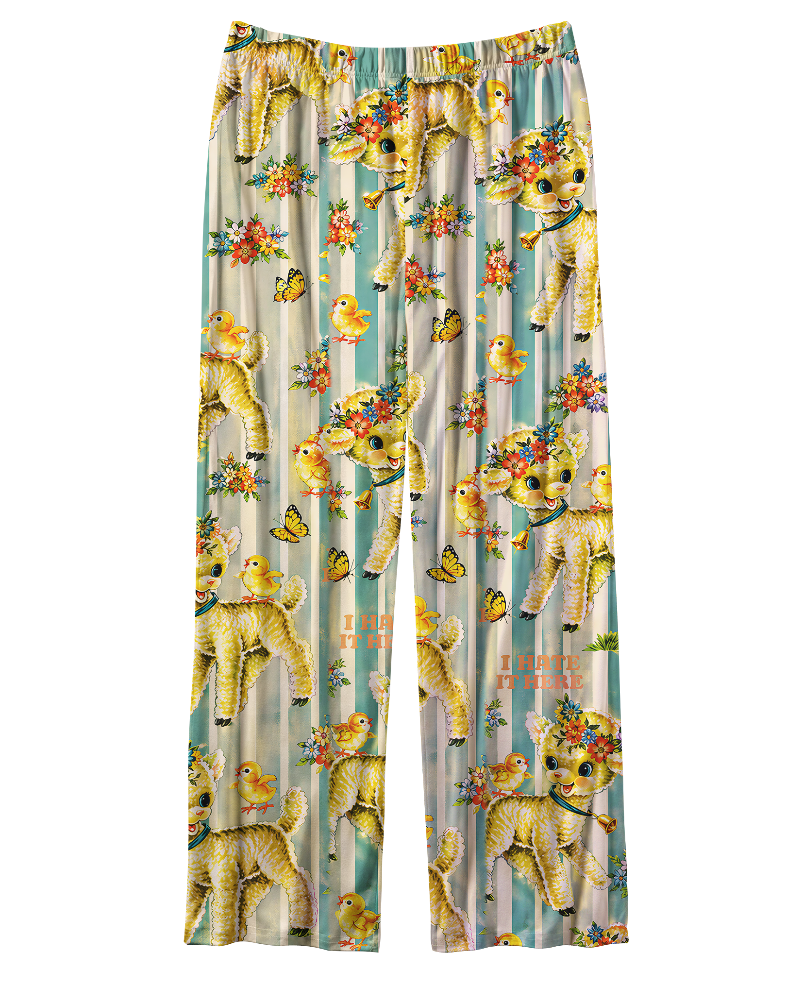 TheRetroTee Kitsch Lamb Stripe Vintage Pajama Set