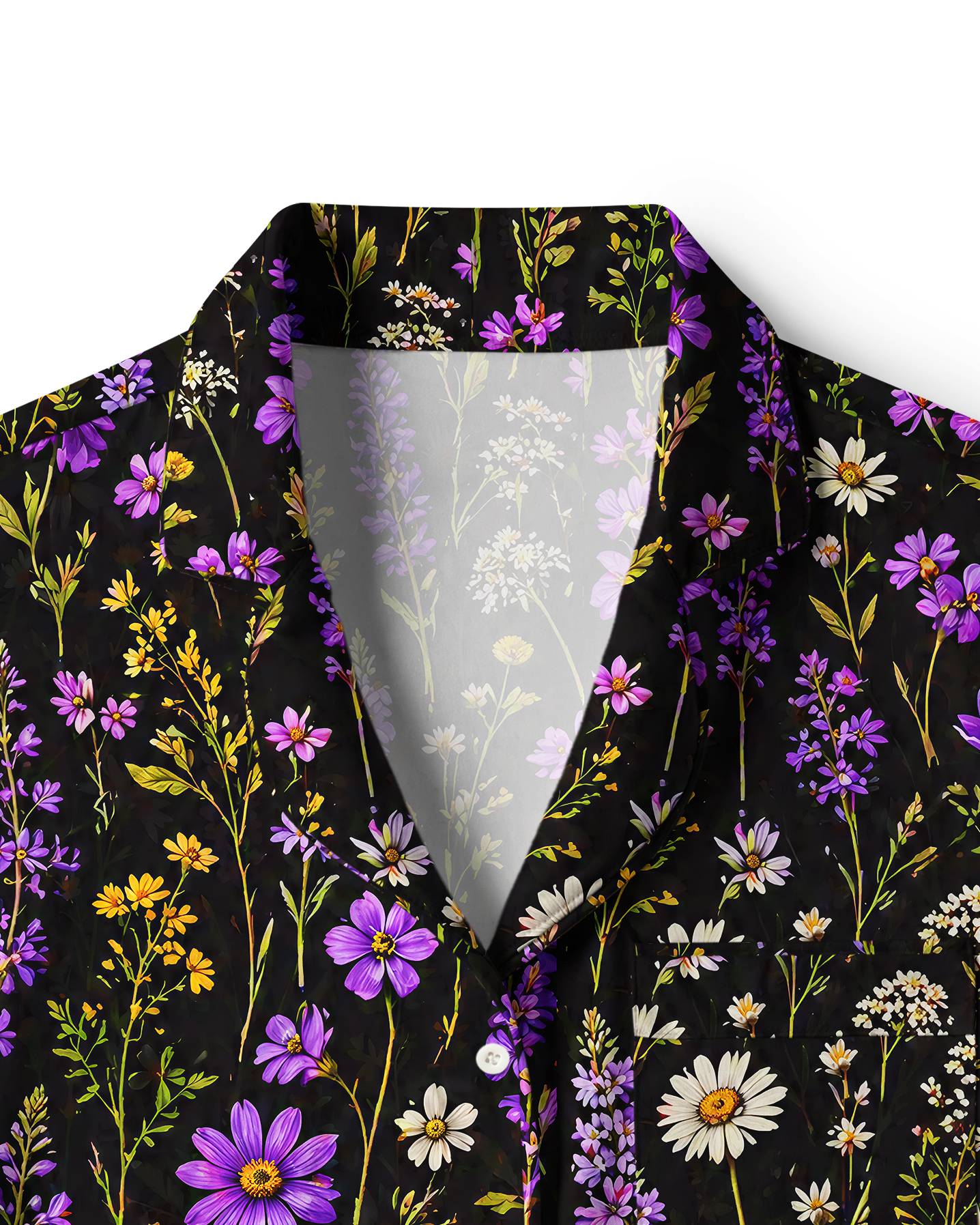 TheRetroTee Dark Purple Wild Meadow Vintage Pajama Set