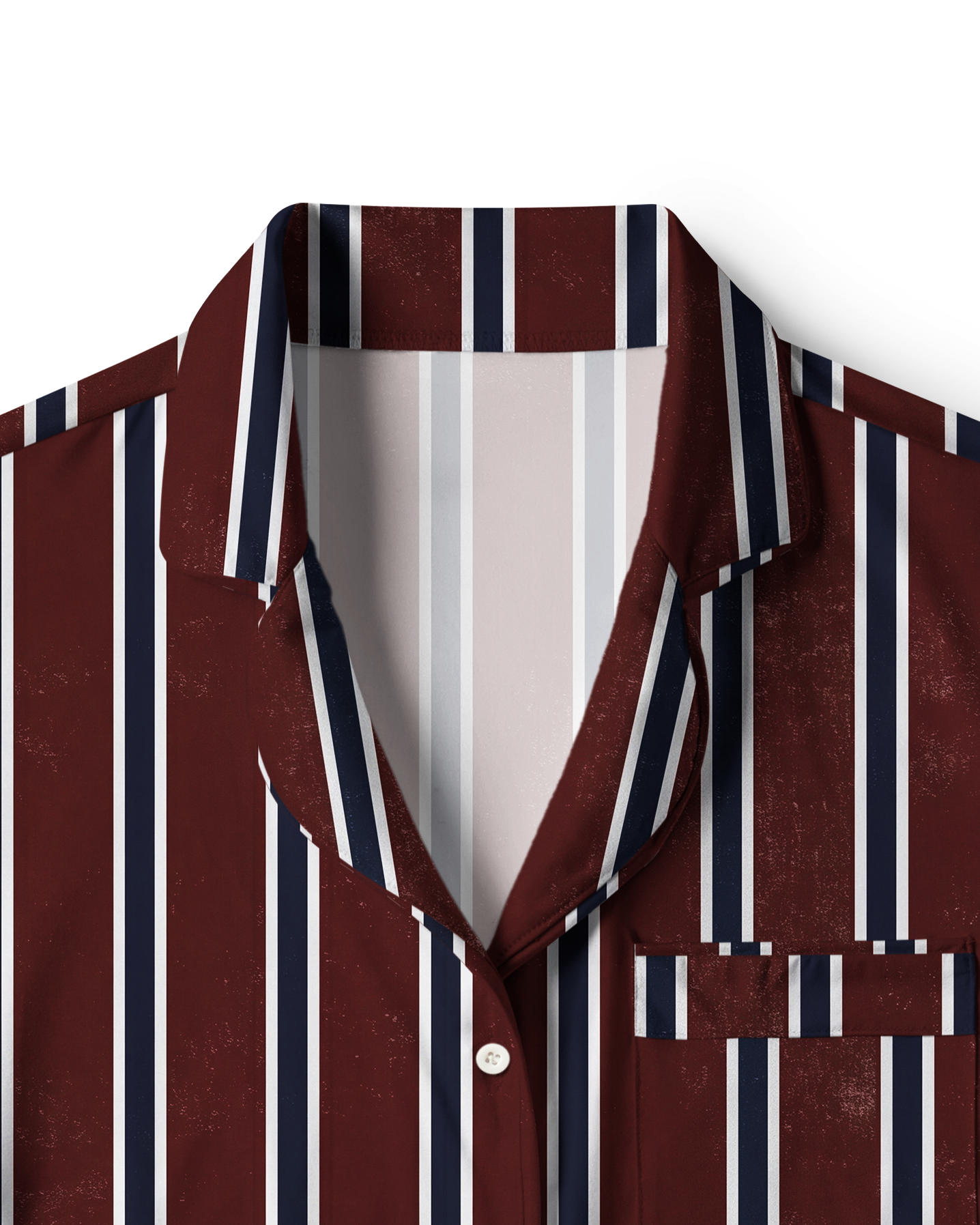 TheRetroTee Burgundy Faded Stripe Vintage Pajama Set