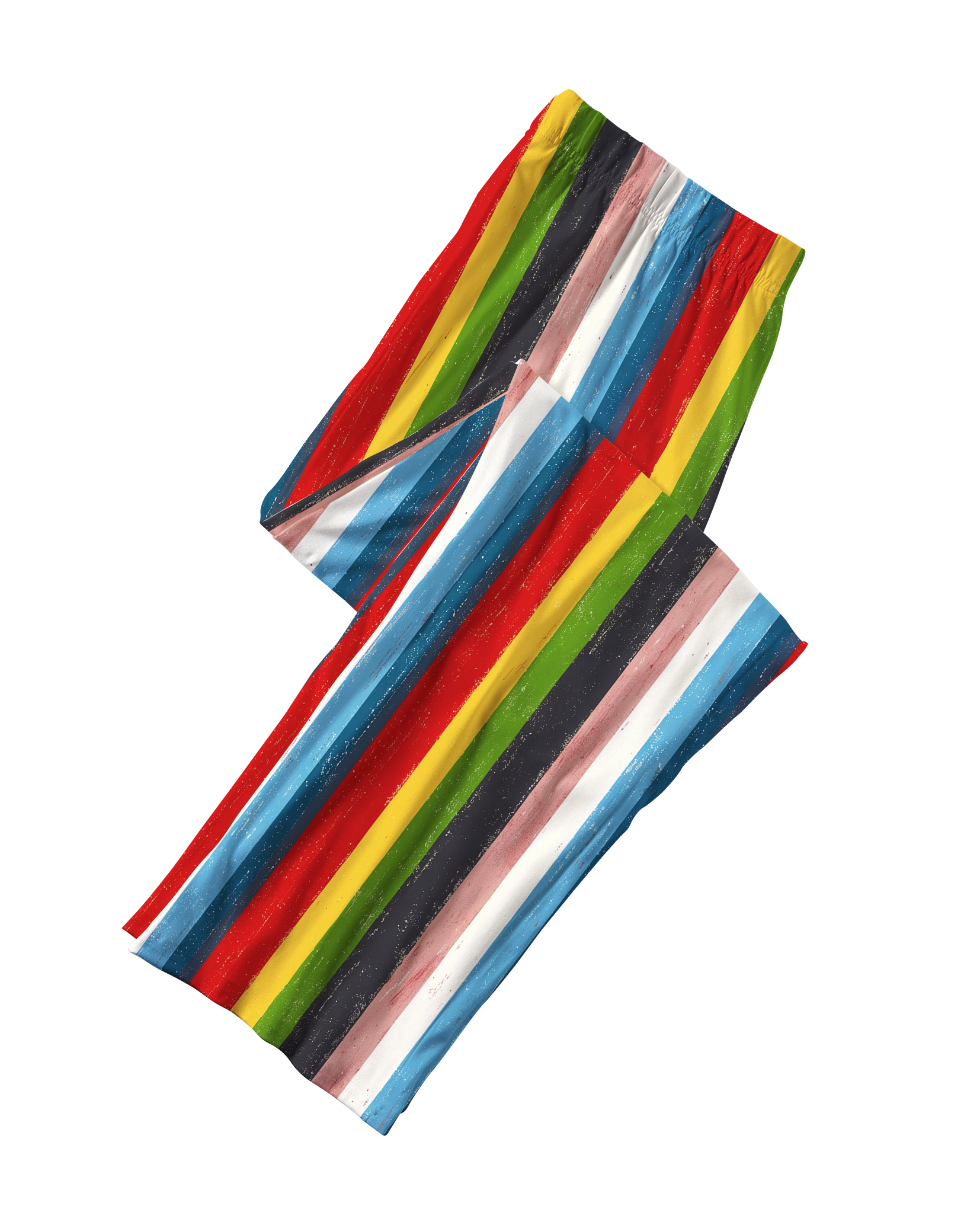 TheRetroTee Rainbow Distressed Stripe Vintage Pajama Set