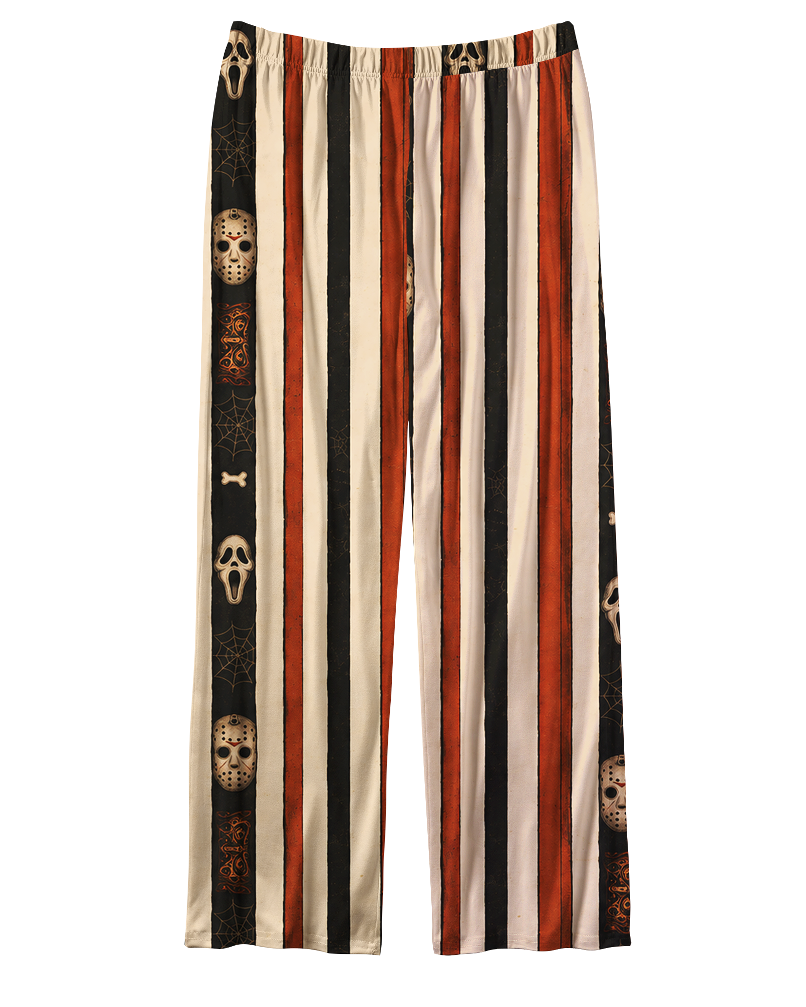 TheRetroTee Horror Mask Skull Stripe Vintage Pajama Set