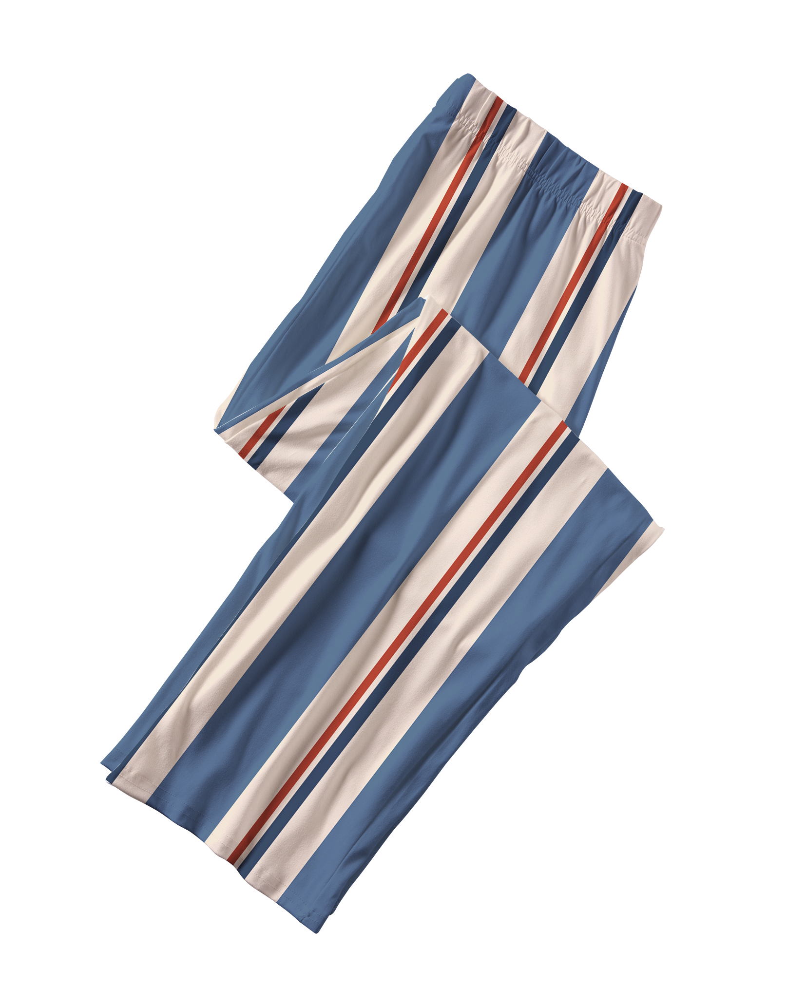 TheRetroTee Muted Blue Terracotta Stripe Vintage Pajama Set