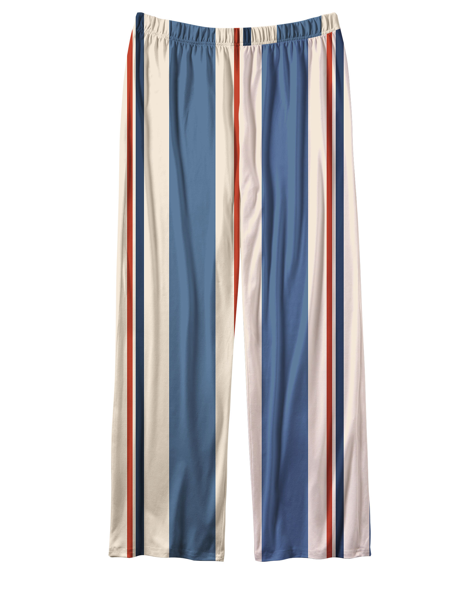 TheRetroTee Muted Blue Terracotta Stripe Vintage Pajama Set