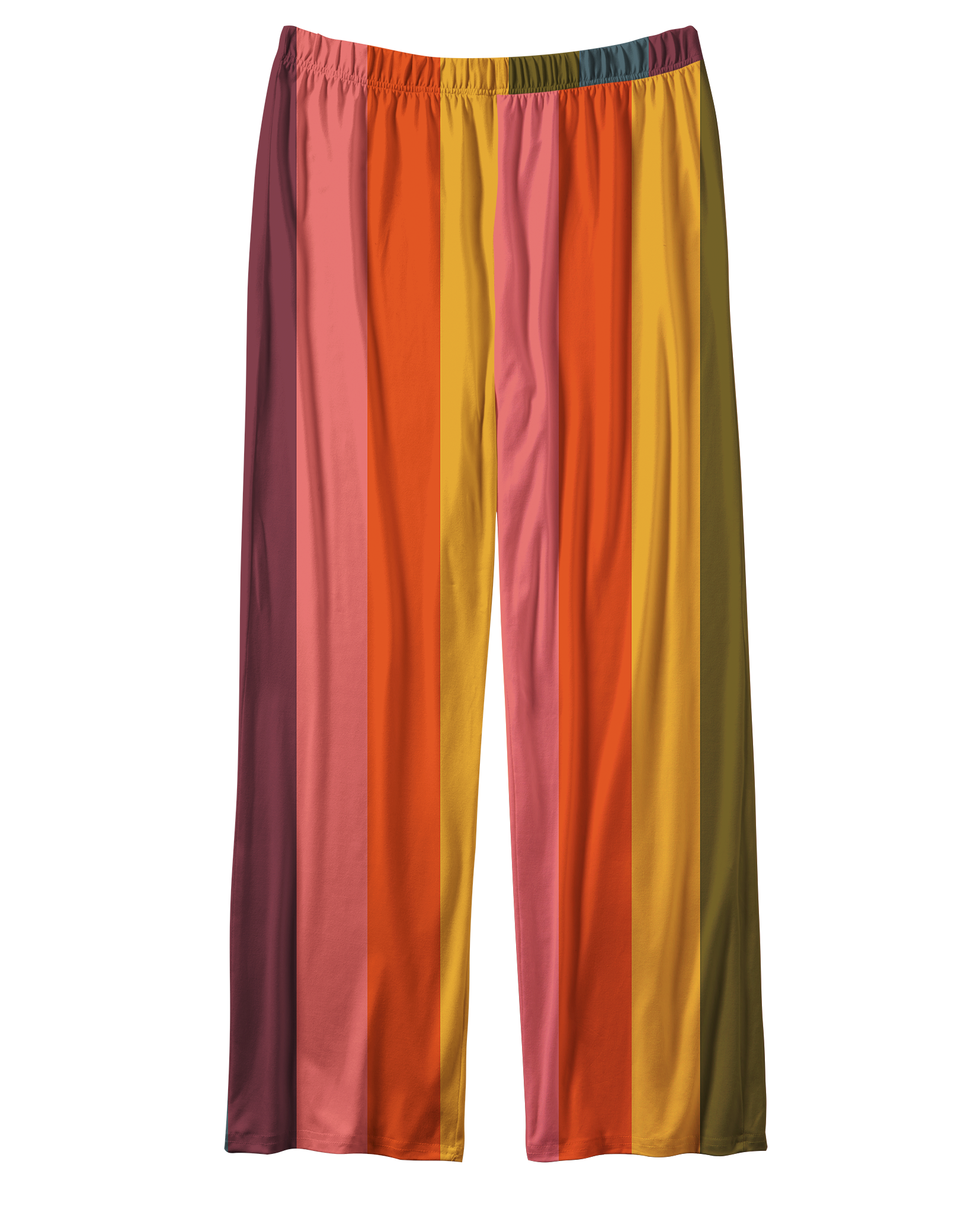 TheRetroTee Autumn Earth Tone Stripe Vintage Pajama Set