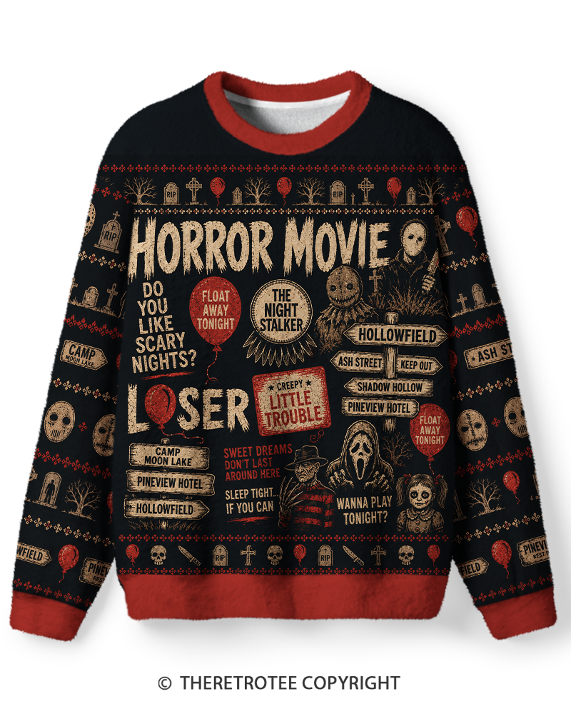 TheRetroTee Vintage Horror Movie Sweater