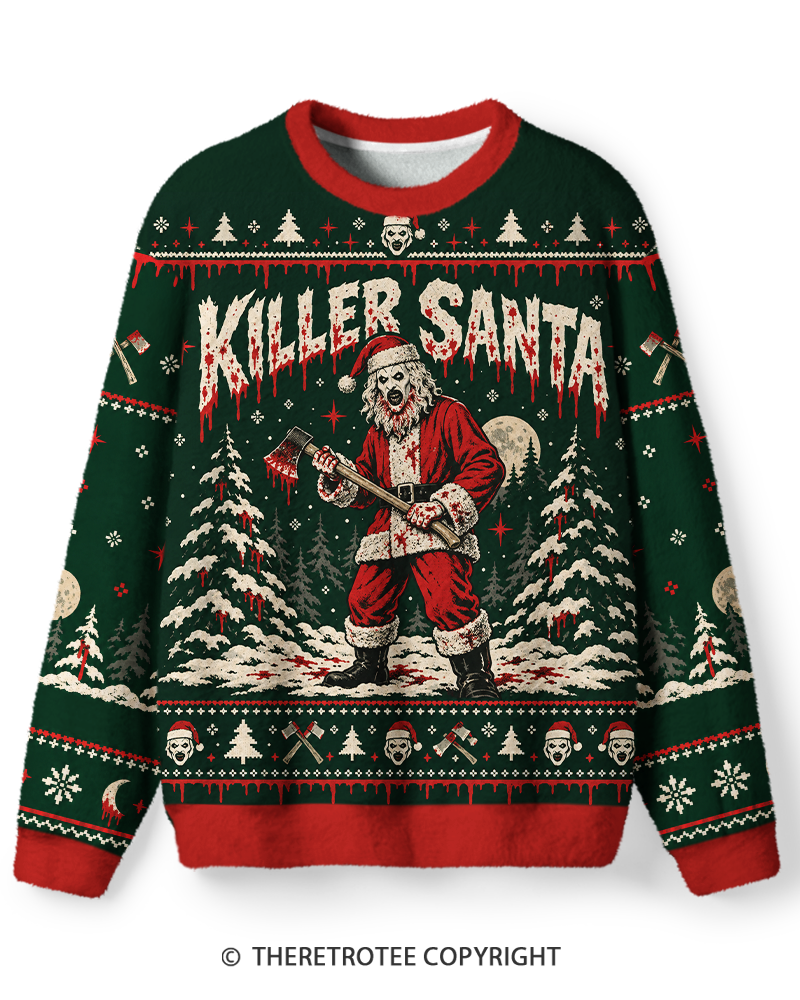 TheRetroTee Killer Santa Christmas Sweater