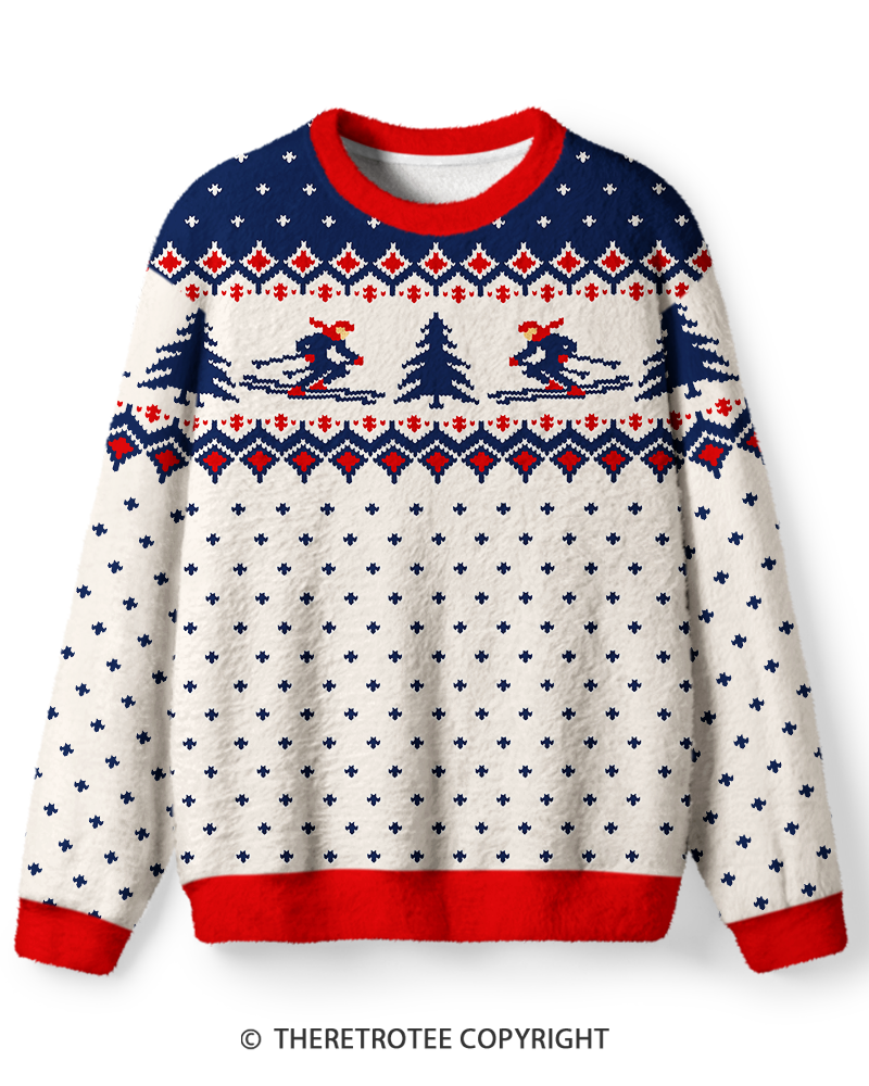 TheRetroTee Vintage 1960s Alpine Ski Christmas Sweater