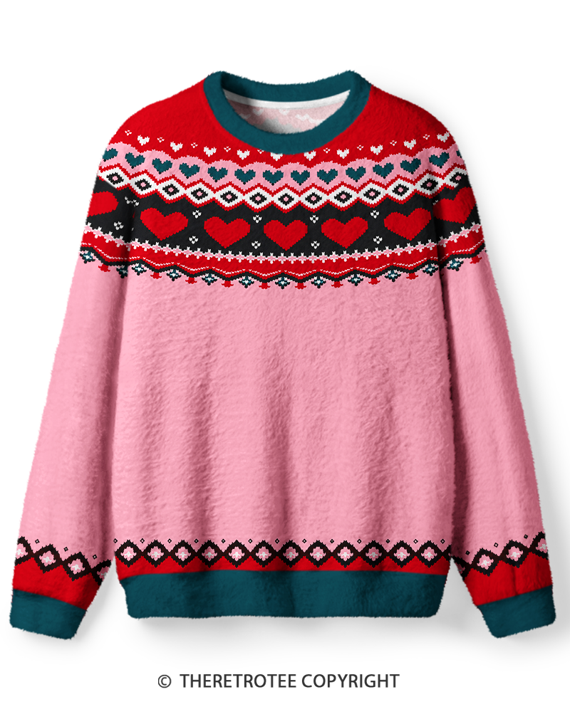 TheRetroTee Vintage 1980s Sweetheart Pattern Sweater
