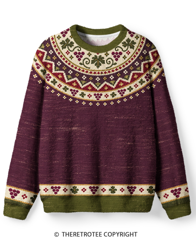 TheRetroTee Vintage 1970s Vineyard Harvest Sweater