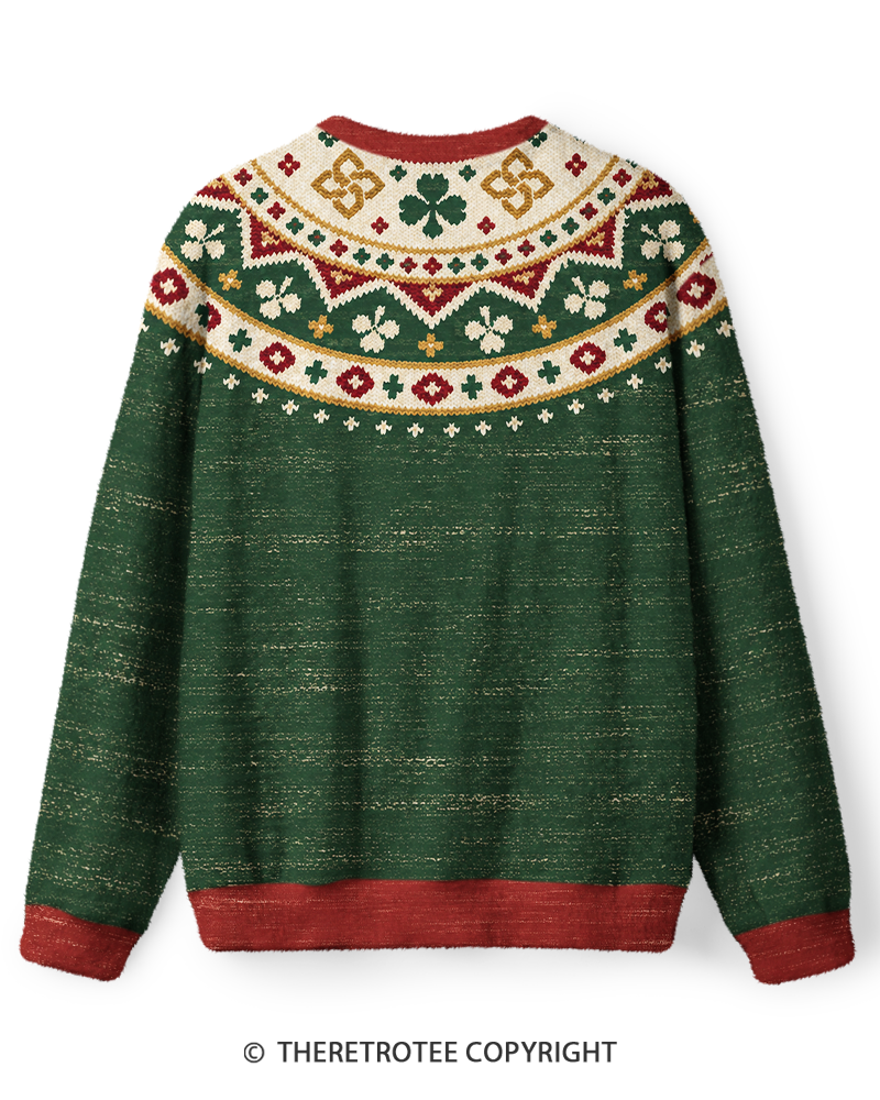 TheRetroTee Vintage 1970s Celtic Shamrock Sweater