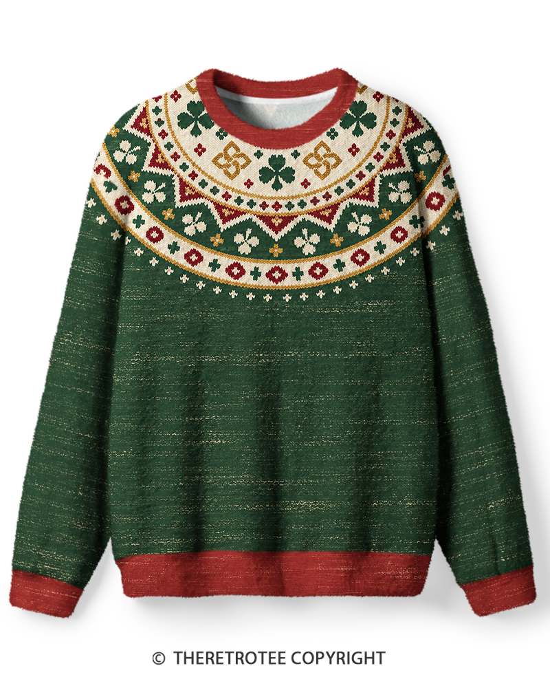 TheRetroTee Vintage 1970s Celtic Shamrock Sweater