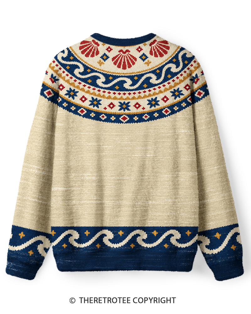 TheRetroTee Vintage 1970s Seaside Shell Sweater