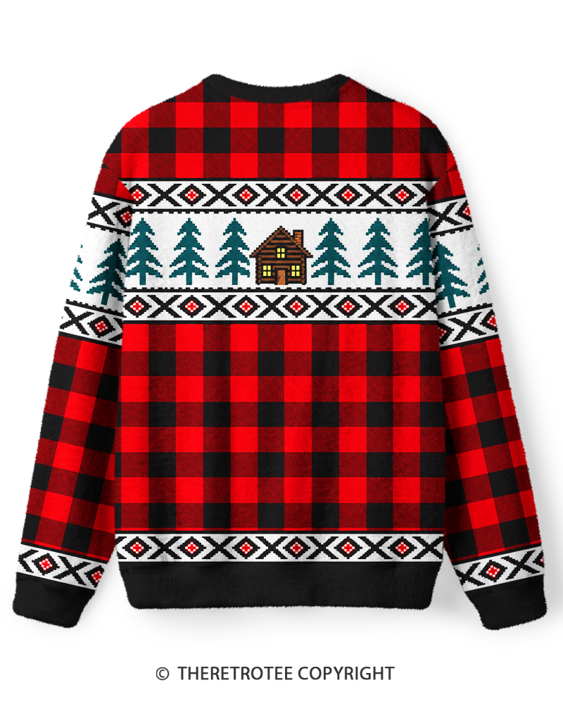 TheRetroTee Vintage Cabin Plaid Sweater