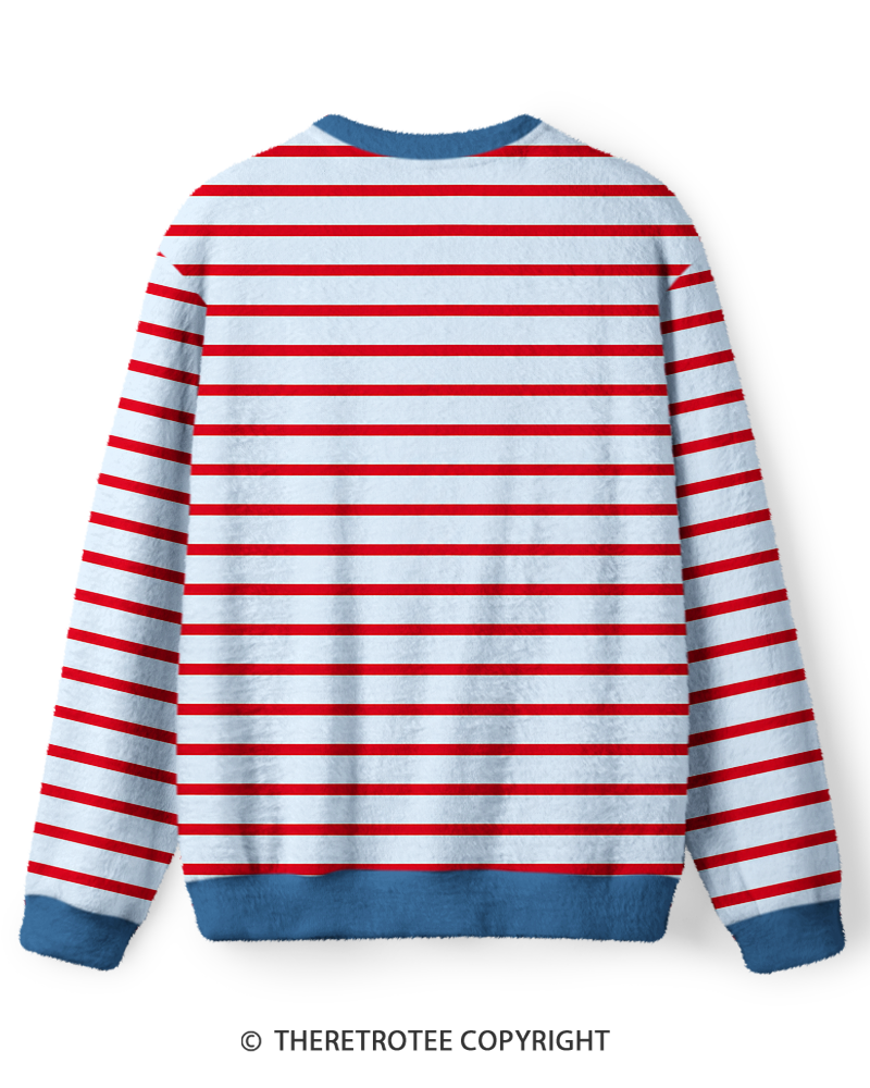 TheRetroTee Red Blue Stripe Sweater