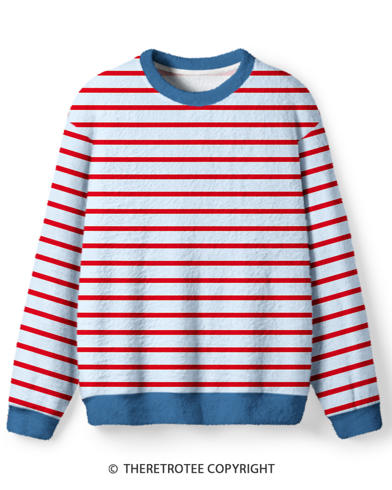 TheRetroTee Red Blue Stripe Sweater