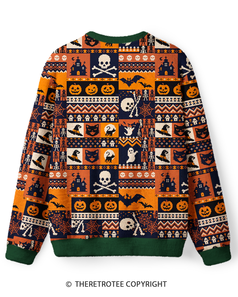 TheRetroTee Halloween Quilt Sweater
