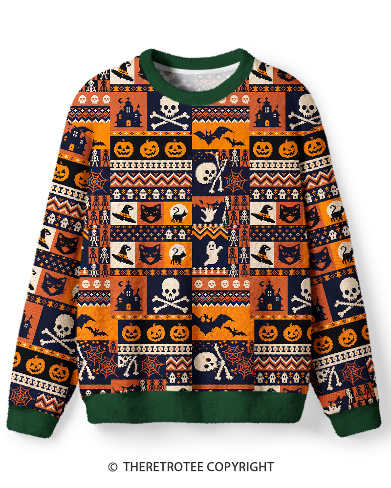 TheRetroTee Halloween Quilt Sweater