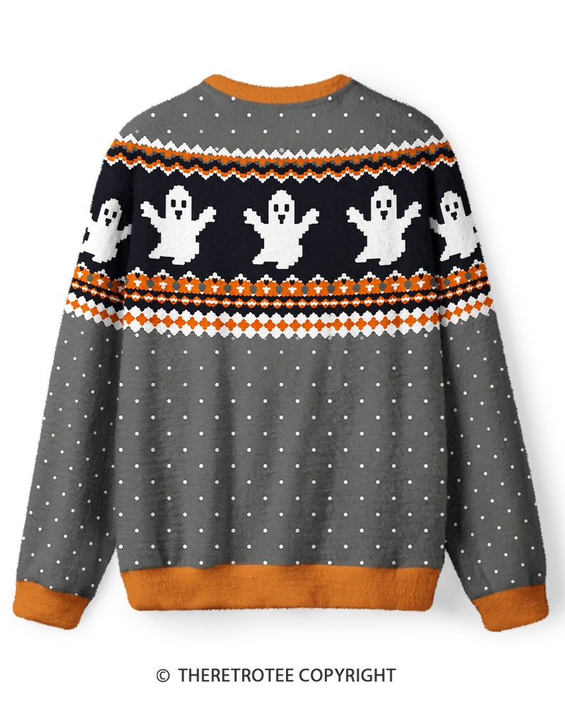 TheRetroTee Ghost Pixel Knit Sweater