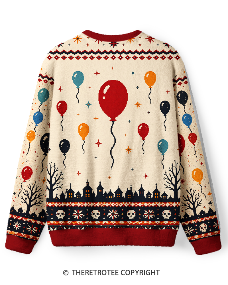 TheRetroTee Balloon Clown Haunt Sweater