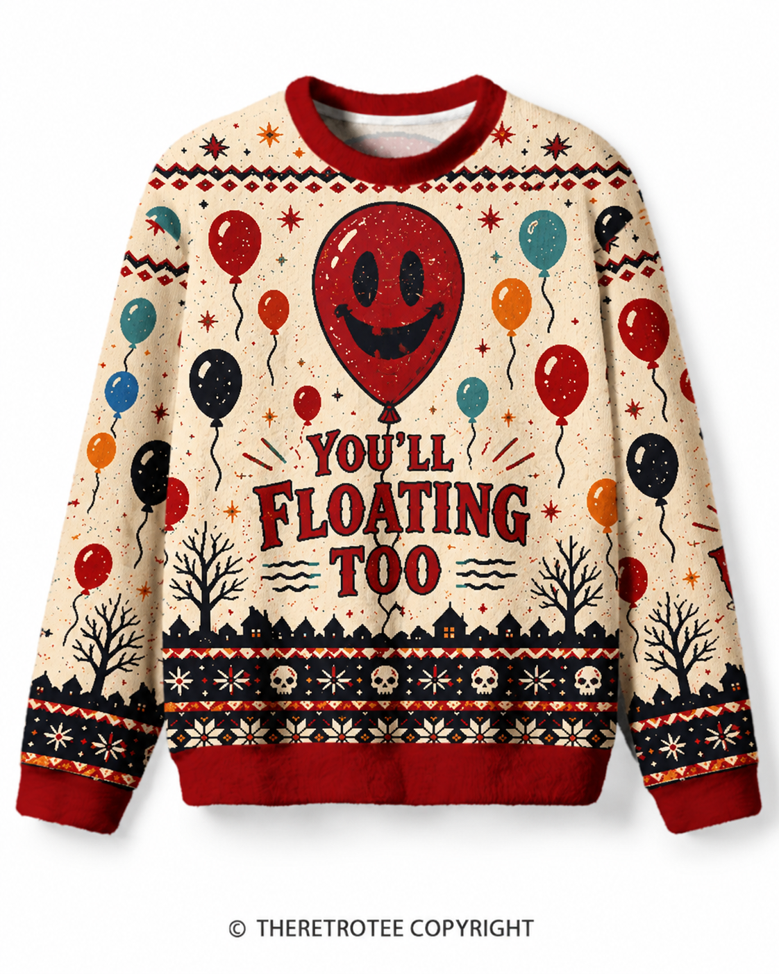 TheRetroTee Balloon Clown Haunt Sweater