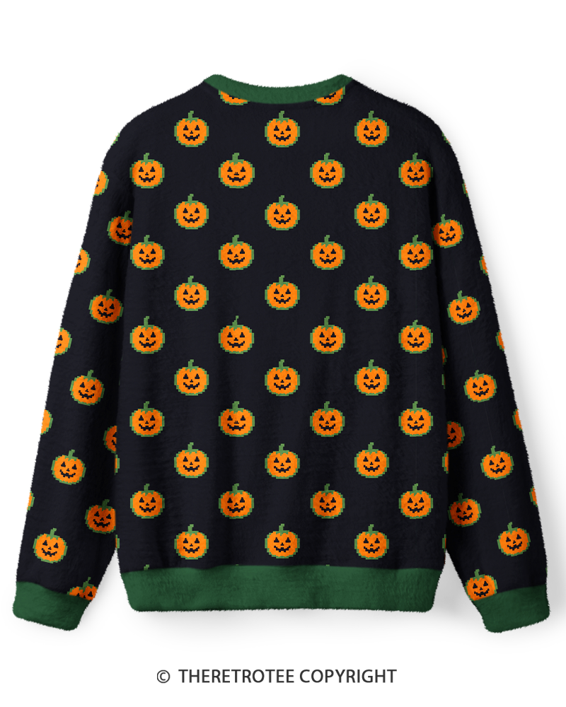 TheRetroTee Pixel Pumpkin Sweater