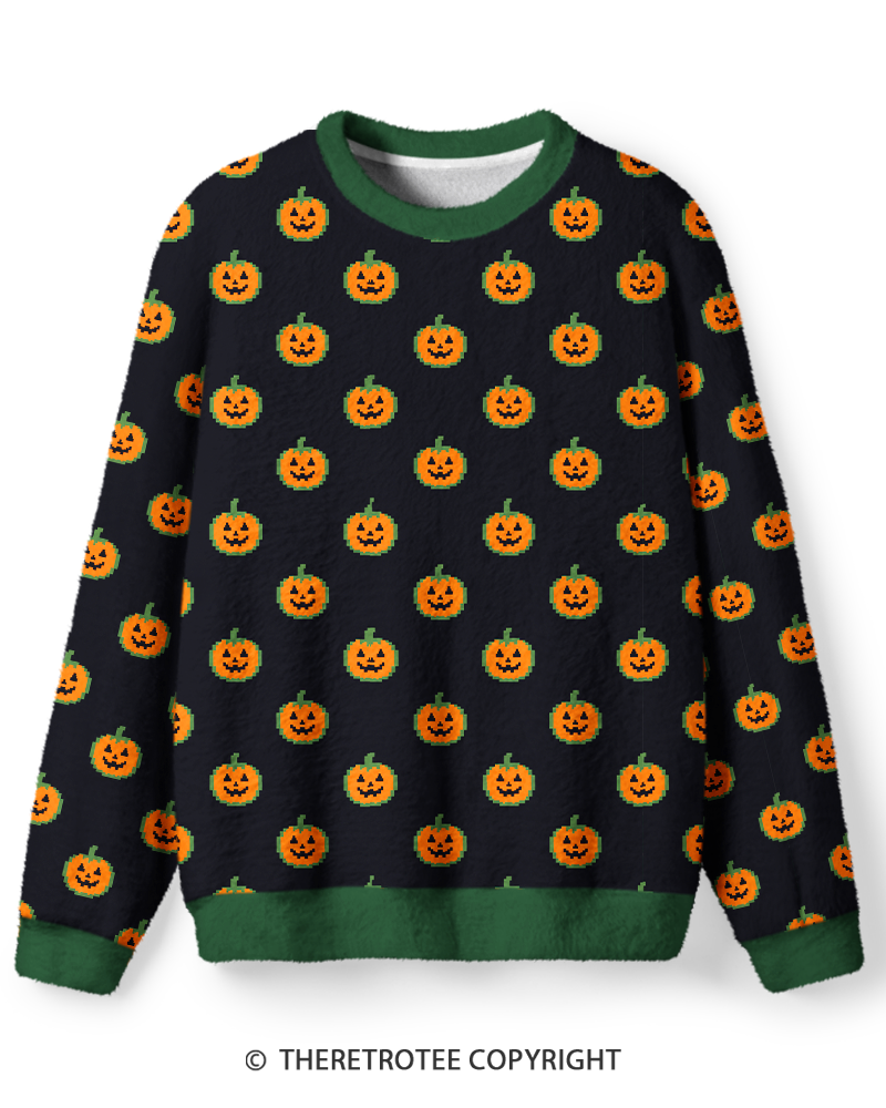 TheRetroTee Pixel Pumpkin Sweater