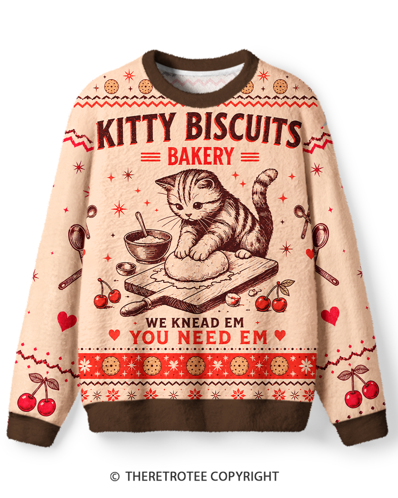 TheRetroTee Kitty Biscuit Bakery Sweater