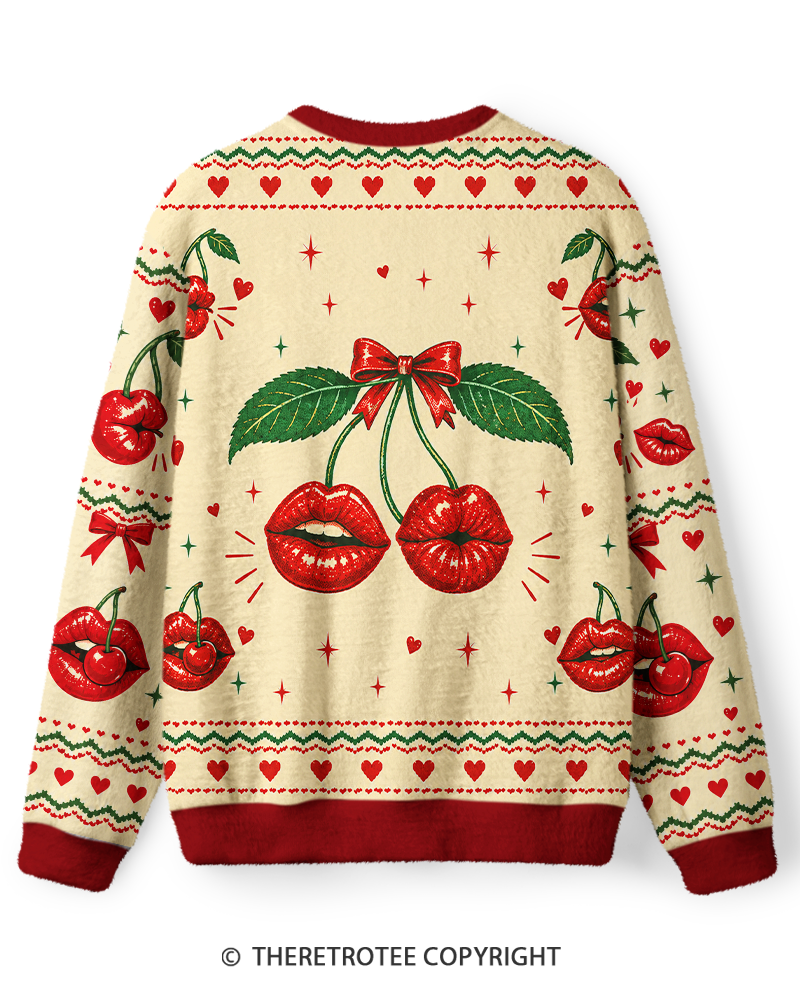 TheRetroTee Luscious Cherry Lips Sweater