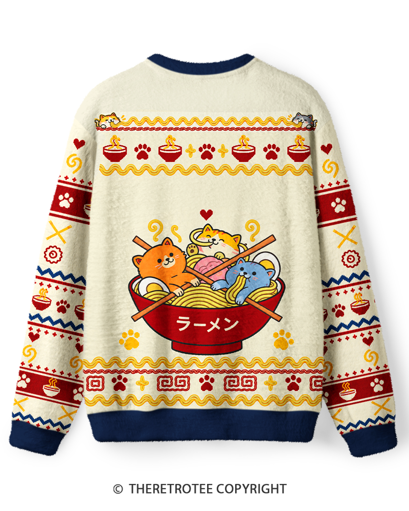 TheRetroTee Ramen Noodle Cats Sweater