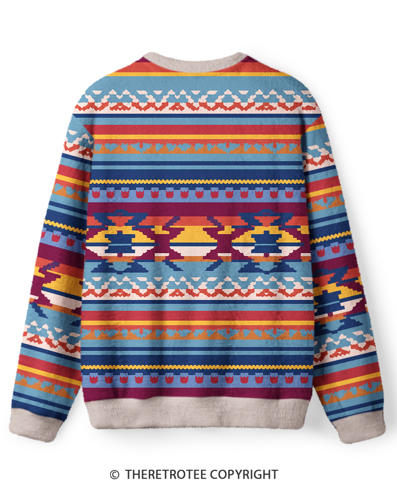 TheRetroTee Desert Geo Fair Isle Sweater